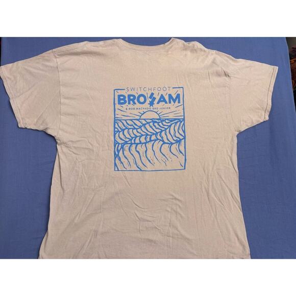 Men's Switchfoot Bro-Am and Rob Machado Jr T-shirt XL Beige with Blue Print - Picture 7 of 10